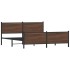 Estructura de cama sin colchón metal roble marrón 180x200