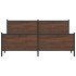 Estructura de cama sin colchón metal roble marrón 180x200