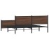 Estructura de cama sin colchón metal roble marrón 180x200