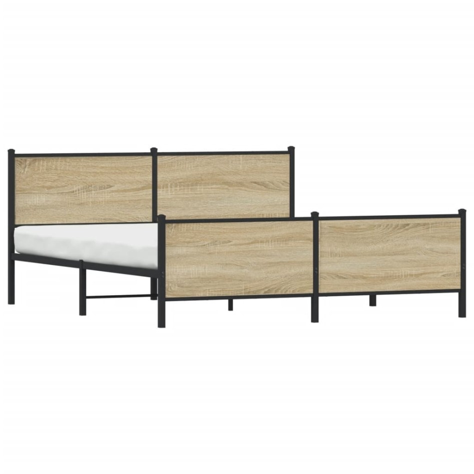 Estructura de cama sin colchón metal roble Sonoma 200x200