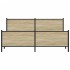 Estructura de cama sin colchón metal roble Sonoma 200x200
