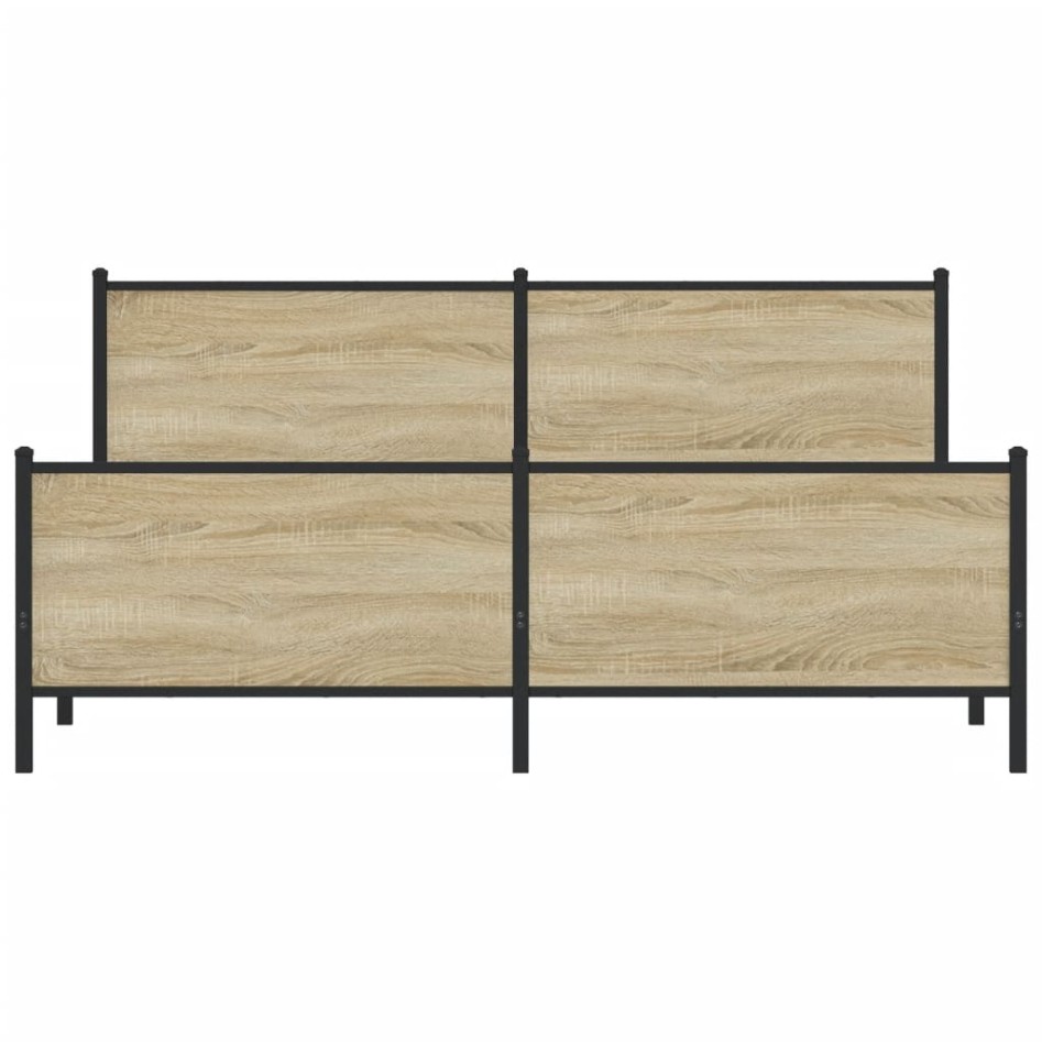 Estructura de cama sin colchón metal roble Sonoma 200x200