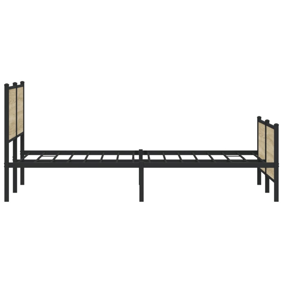 Estructura de cama sin colchón metal roble Sonoma 200x200