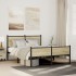Estructura de cama sin colchón metal roble Sonoma 150x200