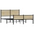 Estructura de cama sin colchón metal roble Sonoma 150x200