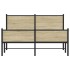Estructura de cama sin colchón metal roble Sonoma 150x200