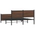 Estructura de cama sin colchón metal marrón roble 150x200