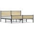 Estructura de cama sin colchón metal roble Sonoma 160x200