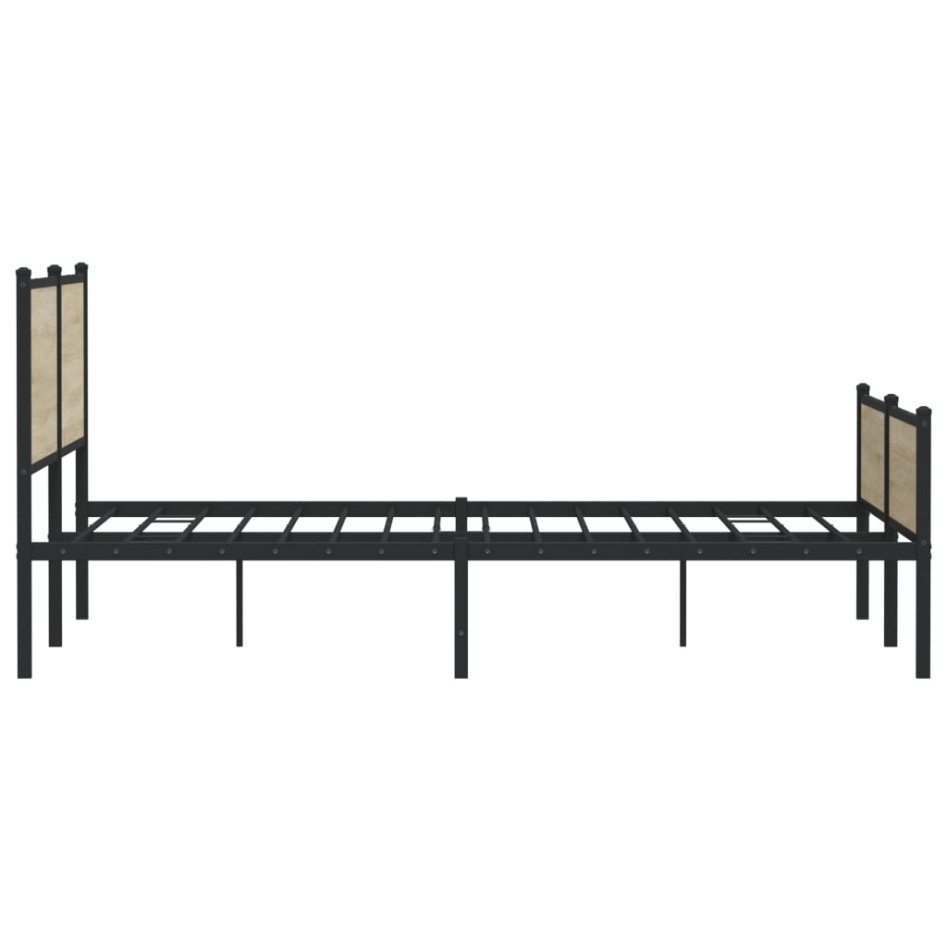Estructura de cama sin colchón metal roble Sonoma 160x200