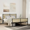 Estructura de cama sin colchón metal roble Sonoma 140x200 cm