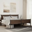 Estructura de cama sin colchón metal marrón roble 160x200 cm
