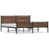 Estructura de cama sin colchón metal marrón roble 160x200