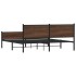 Estructura de cama sin colchón metal marrón roble 160x200