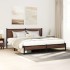 Estructura de cama sin colchón metal roble marrón 180x200