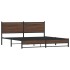 Estructura de cama sin colchón metal roble marrón 180x200