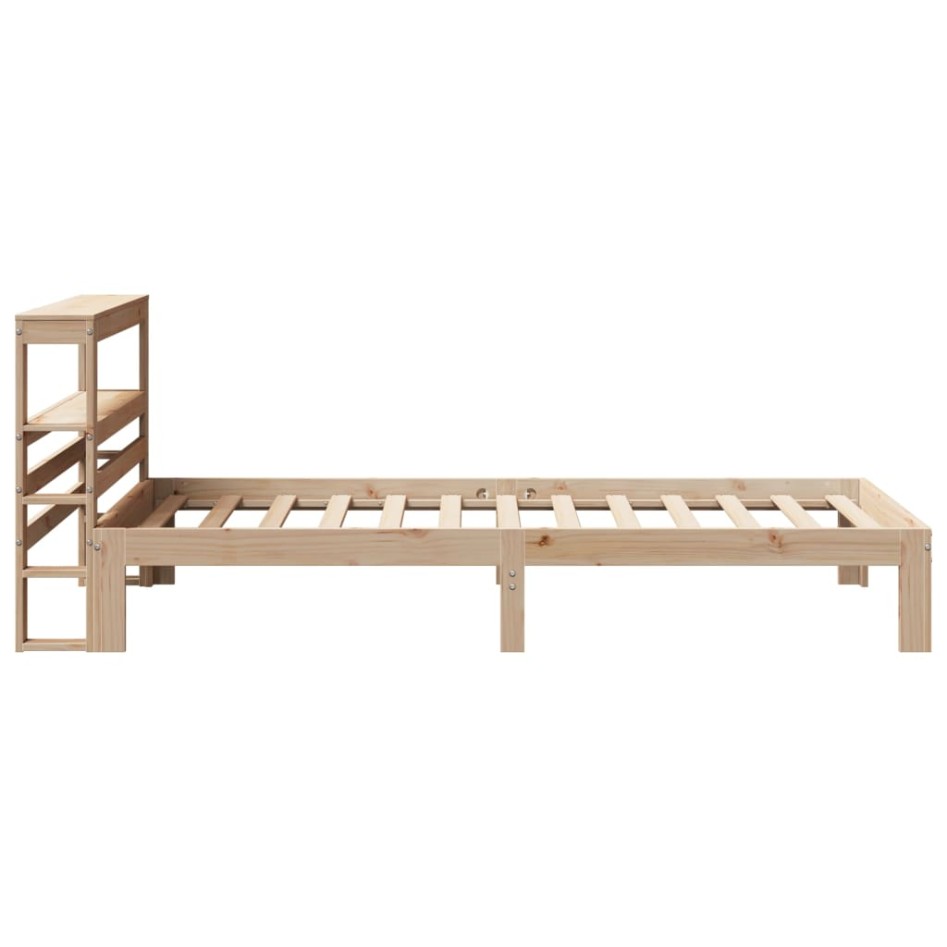 Estructura de cama con cabecero madera maciza pino 90x190