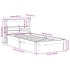 Estructura de cama con cabecero madera maciza pino 90x190