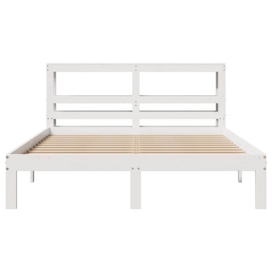 Estructura de cama con cabecero madera de pino blanco