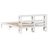 Estructura de cama con cabecero sin colchón blanco 160x200