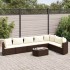 Set sofás de jardín 8 piezas y cojines ratán sintético
