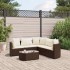 Set sofás de jardín 6 piezas y cojines ratán sintético