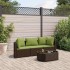 Set de sofás de jardín 4 pzas y cojines ratán sintético