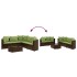 Set sofás de jardín 6 piezas y cojines ratán sintético