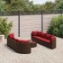 Set de sofás de jardín 9 pzas y cojines ratán sintético