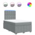 Cama box spring con colchón tela gris claro 120x200
