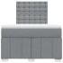 Cama box spring con colchón tela gris claro 120x200