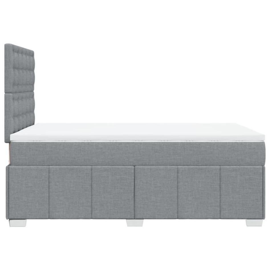 Cama box spring con colchón tela gris claro 120x200