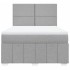 Cama box spring con colchón tela gris claro 140x190