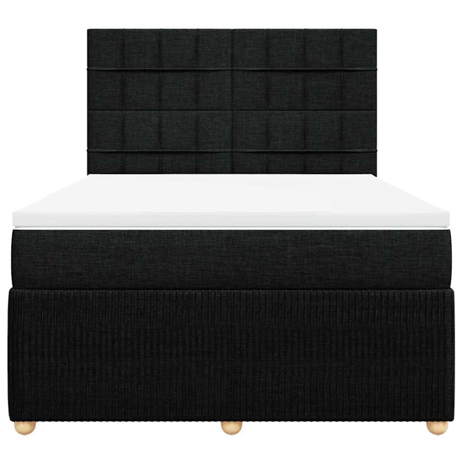 Cama box spring con colchón tela negro 140x190