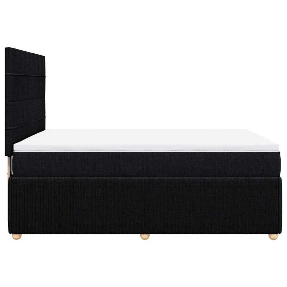 Cama box spring con colchón tela negro 140x190