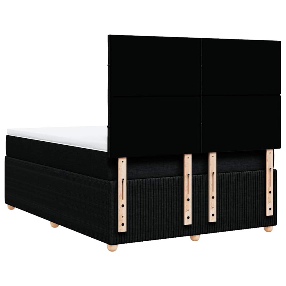 Cama box spring con colchón tela negro 140x190
