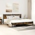 Estructura de cama sin colchón metal roble ahumado 160x200