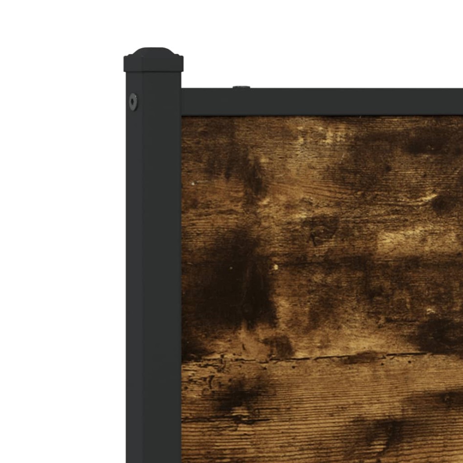 Estructura de cama sin colchón metal roble ahumado 160x200