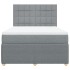 Cama box spring con colchón tela gris claro 140x190