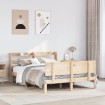 Estructura de cama con cabecero madera maciza pino 140x190 cm