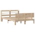 Estructura de cama con cabecero madera maciza pino 140x190