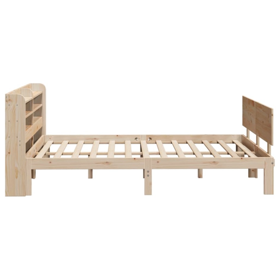 Estructura de cama con cabecero madera maciza pino 140x200