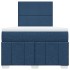 Cama box spring con colchón tela azul 120x200