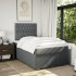 Cama box spring con colchón tela gris oscuro 120x200