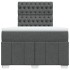 Cama box spring con colchón tela gris oscuro 120x200