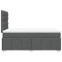Cama box spring con colchón tela gris oscuro 120x200