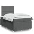 Cama box spring con colchón tela gris oscuro 120x200
