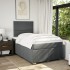 Cama box spring con colchón tela gris oscuro 120x200