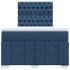 Cama box spring con colchón tela azul 120x200