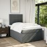 Cama box spring con colchón tela gris oscuro 120x200