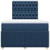 Cama box spring con colchón tela azul 120x190